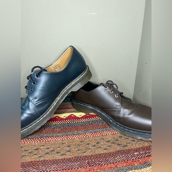 Doc Martens Mis Matched Funky Y2K Leather Brown Blue Loafer Lace Up Shoe Men 11 main image 8